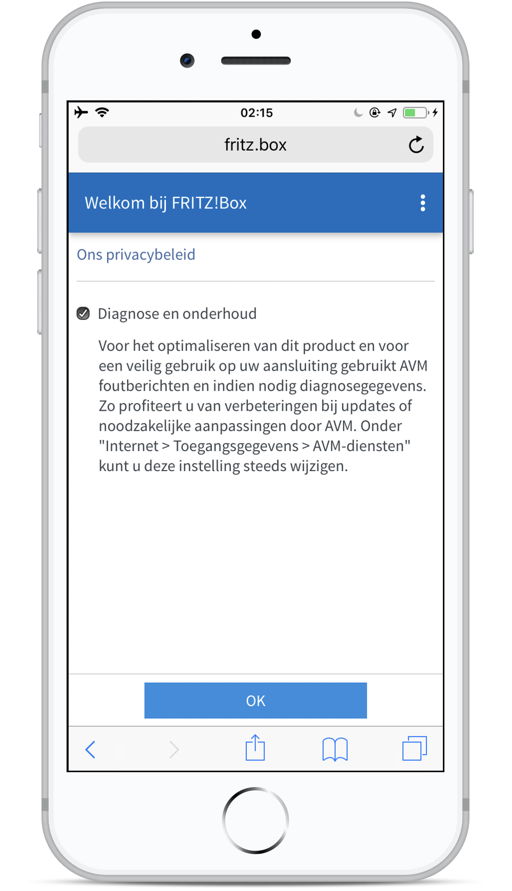 Hoe kan ik mijn FRITZ!Box configureren als ik alleen een smartphone heb